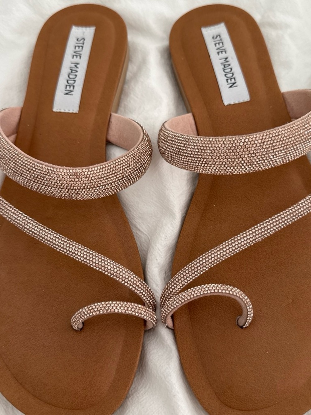 Steve Madden Blush Pink Crystal Slide Sandals